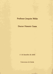 Professor Joaquim Molas. Doctor honoris causa